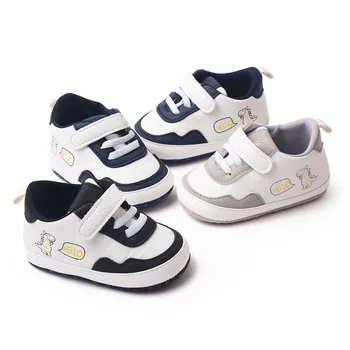 Детская обувь Baywell из искусственной кожи, обувь для мальчиков с мультяшным рисунком, мягкая противоскользящая подошва, первые ходунки, обувь для новорожденных