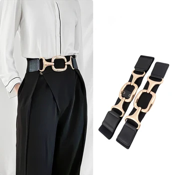 Винтажный эластичный широкий пояс, черные ремни, украшение для платья-рубашки для женщин, Корсет, широкие пояса