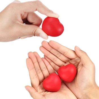 24шт стресс-мячей с красным сердечком на День Святого Валентина, стресс-мячей для школьной карнавальной награды, подарочных наполнителей для сумок на День Святого Валентина
