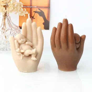 Силиконовая форма для свечей Palm Baby, Подставка для рук для ароматерапии ручной работы, Гипс для детских свечей, мыло из соевого воска, Подарочный Восковой инструмент