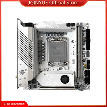 Материнская плата JGINYUE B760i LGA 1700 Поддерживает Оперативную память Intel Core 12th 13th DDR4 3200 МГц Новейшей версии mini itx B760i-Snow Dream