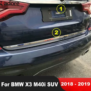 Накладка на заднюю крышку багажника для BMW X3 2018 2019 ABS Хромированная Задняя дверь автомобиля Молдинг для задней двери Гарнирная лента Внешние Аксессуары