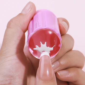 Розовые шаблоны для штамповки ногтей Силиконовый штамп с желеобразной головкой, Инструменты для маникюра, наборы пластин для штамповки с цветочным принтом для ногтей