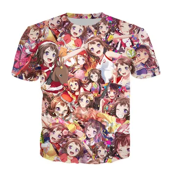 Футболка SOSHIRL Kawaii для энергичной девушки, футболка с милым персонажем аниме, Забавная женская летняя уличная одежда, топы Harajuku Toyama Kasumi