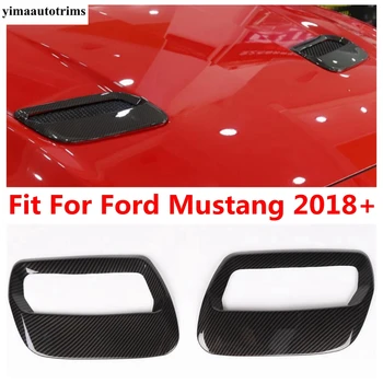 Накладка крышки вентиляционного отверстия двигателя переднего капота для Ford Mustang 2018 - 2020 ABS Аксессуары из углеродного волокна Снаружи