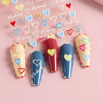 Свадебные Цветочные Слайдеры С гравировкой Бабочки 5D Рельефные Наклейки для ногтей Наклейки для ногтей Самоклеящиеся