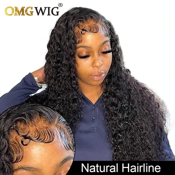 HD 360 Кружевной Фронтальный парик из человеческих волос Бразильские Вьющиеся Прозрачные Невидимые Кружевные Передние парики для чернокожих женщин, предварительно выщипанные Remy