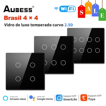 Aubess WiFi BR Smart Switch AC 100V-240V Требуется нейтральный провод Для включения света Поддержка приложения Tuya Smart Life Поддержка Alexa Google