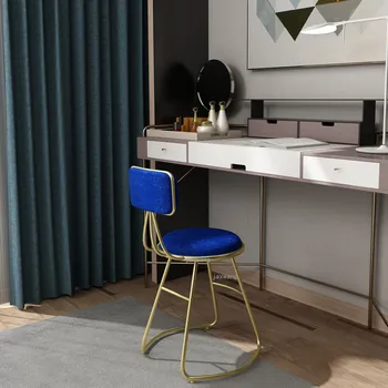 Скандинавский минималистичный туалетный табурет Nordic Fashion INS Спинка для спальни туалетный стул Металлические Железные стулья для столовой с высокими ножками TG