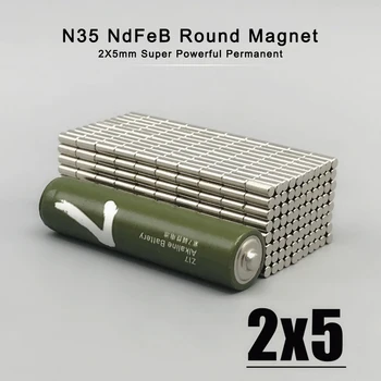 100 ~ 2000шт 2 мм x 5 мм Диск Маленький N35 2 * 5 мм Неодим Мощные магнитные материалы Постоянный NdFeB Сильный Imane