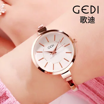 Женские наручные часы GEDI, роскошные золотые наручные часы, модные классические кварцевые часы для женщин, высококачественные часы
