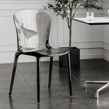 Современные обеденные стулья в скандинавском стиле, пластиковые эргономичные Уникальные прозрачные стулья для одиночного ожидания, Доступные для оформления интерьера Silla.